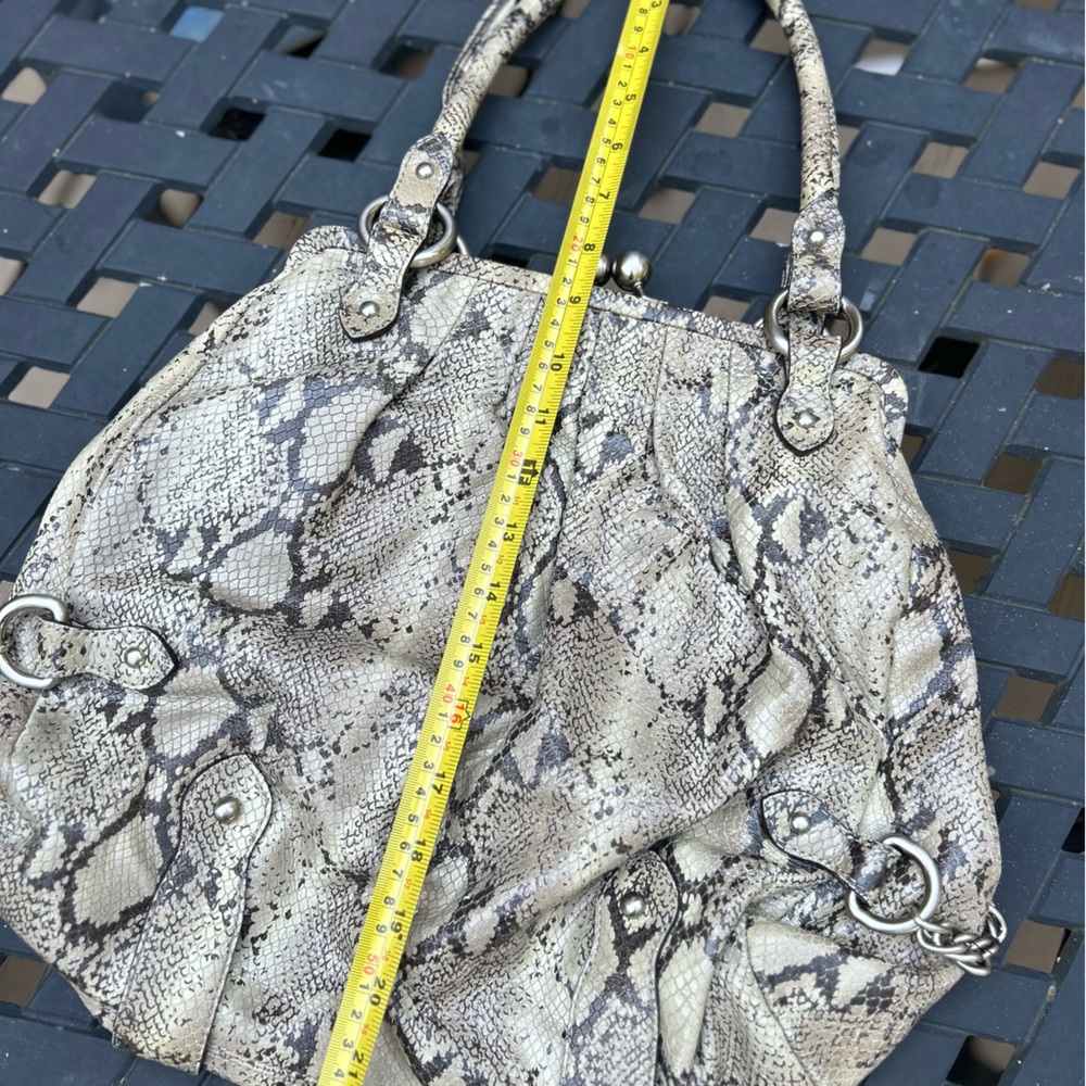 Kenneth Cole Women’s Vintage Leather Snakeskin Shoulder Bag Purse - Picture 9 of 15